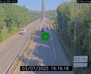 Webcam sur la N165 après le Pont de l'Iroise, à l'entrée de Brest