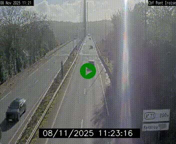 Webcam sur la N165 après le Pont de l'Iroise, à l'entrée de Brest