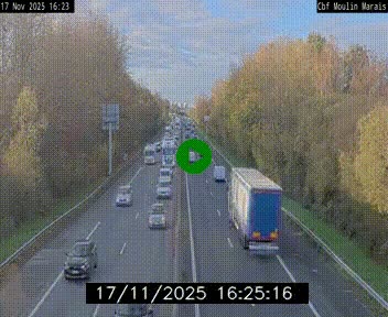 Webcam sur le périphérique de Nantes (N844) entre la Porte de Saint-Luce et la Porte d'Anjou, à l'est de la ville