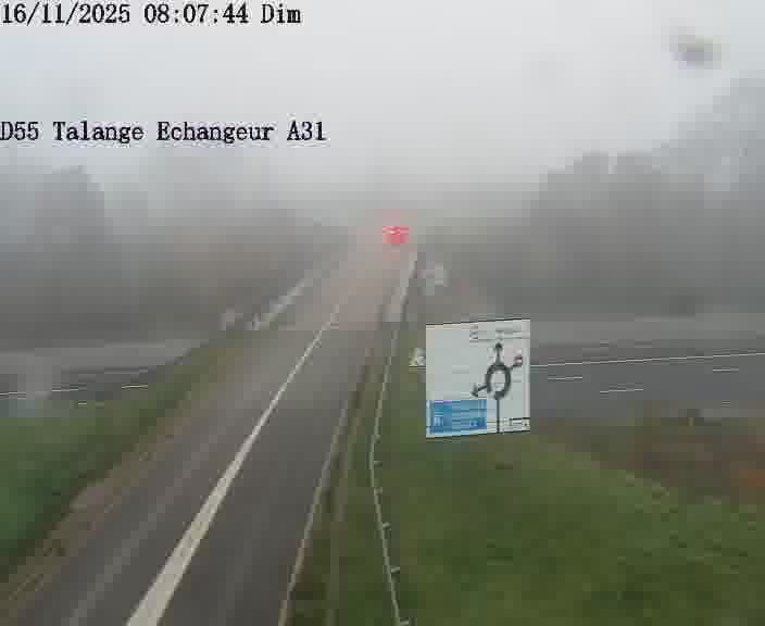Webcam sur la D55 à Talange au niveau du pont surplombant l'A31 (sens droite-gauche vers Luxembourg). Vue orientée vers Ay-sur-Moselle.