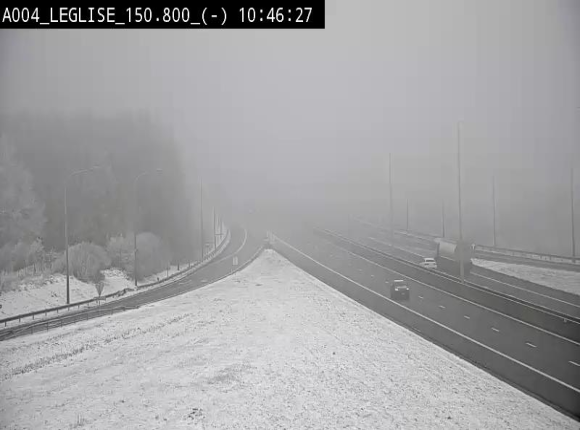 Webcam E411 dans la Côte de Léglise. Vue orientée vers Bruxelles