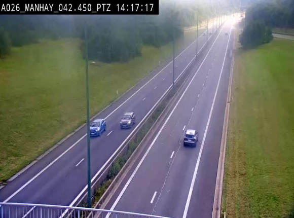 Webcam autoroute A26/E25 à hauteur de Manhay, à la jonction avec la N651 en direction de Liège - BK 42.4