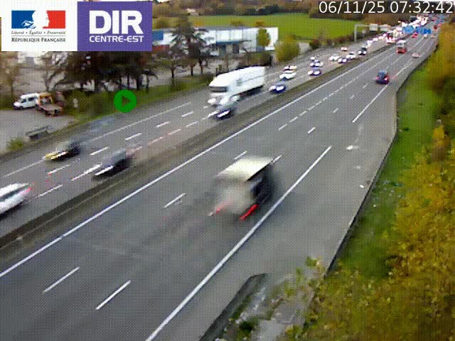 Caméra de circulation à Saint-Priest à la jonction entre l'A43 et l'A46 en direction de Marseille