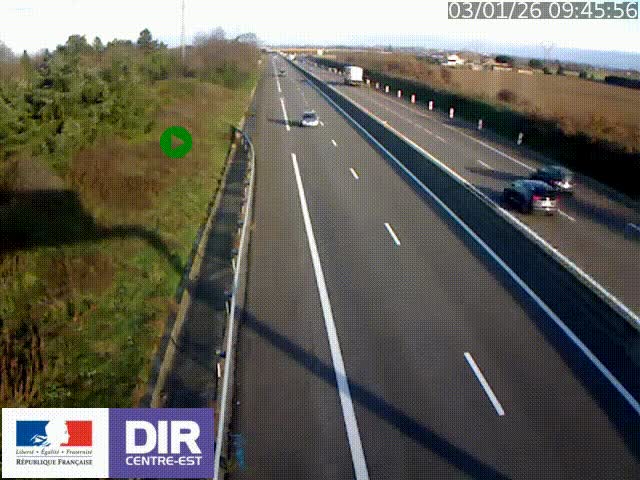 Webcam sur le contournement de Valence, sur la Nationale 7, à la jonction avec la N532, caméra orientée vers Grenoble