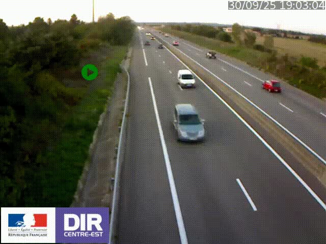 Webcam sur le contournement de Valence, sur la Nationale 7, à la jonction avec la N532, caméra orientée vers Grenoble
