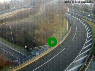 Caméra autoroute à la jonction entre l'A7 et la D301 (Boulevard urbain Sud de Lyon) à Feyzin, au sud de Lyon. Vue orientée vers Mions