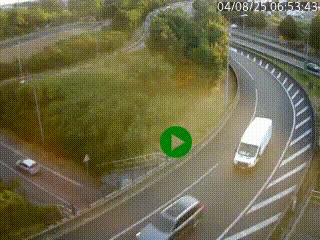 Caméra autoroute à la jonction entre l'A7 et la D301 (Boulevard urbain Sud de Lyon) à Feyzin, au sud de Lyon. Vue orientée vers Mions
