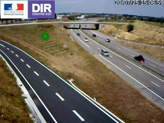 Webcam sur le contournement de Valence, sur la Nationale 7, caméra orientée vers Lyon