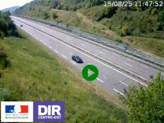 Webcam au niveau du col de Bois Clair à hauteur de Cluny sur la N79. Vue orientée vers Mâcon