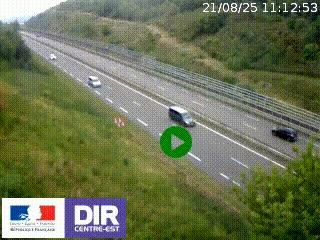 Webcam au niveau du col de Bois Clair à hauteur de Cluny sur la N79. Vue orientée vers Mâcon