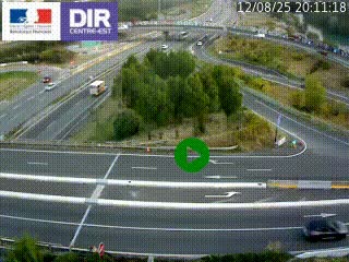 Webcam traffic à Grenoble-sud sur l'autoroute A480. Vue orientée vers l'entrée et la sortie de Grenoble