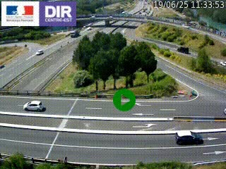 Webcam traffic à Grenoble-sud sur l'autoroute A480. Vue orientée vers l'entrée et la sortie de Grenoble