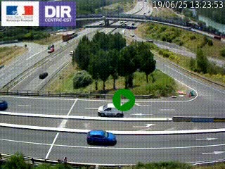 Webcam traffic à Grenoble-sud sur l'autoroute A480. Vue orientée vers l'entrée et la sortie de Grenoble