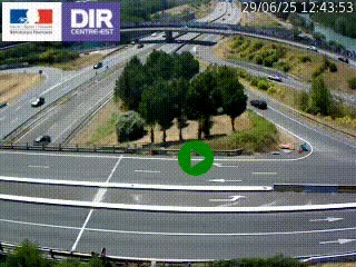 Webcam traffic à Grenoble-sud sur l'autoroute A480. Vue orientée vers l'entrée et la sortie de Grenoble