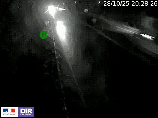 Webcam à Bron sur l'A43 à la jonction avec le boulevard périphérique de Lyon (D383). Vue orientée vers Lyon