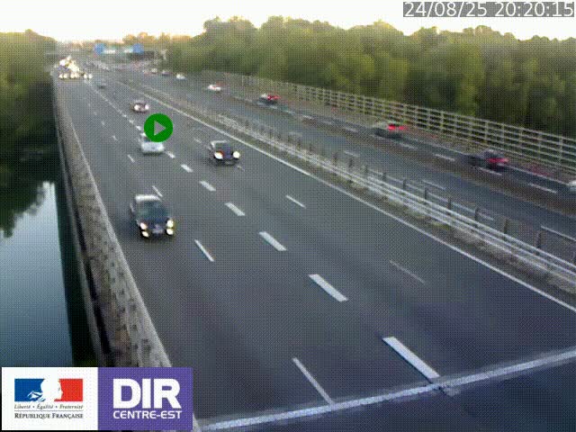 Caméra trafic à la jonction entre l'A46 (Rocade-est de Lyon) et l'A42 à hauteur de Vault-en-Velin en direction de Marseille