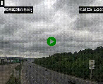 Webcam routière sur N338 à hauteur de Grand-Quevilly en périphérie de Rouen. Vue orientée vers Rouen