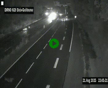 Webcam routière à hauteur de Bois-Guillaume en périphérie de Rouen. Vue orientée vers Rouen