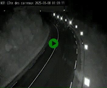 Webcam en haut de la Côte des Carreaux sur la N31 à Avesnes-en-Bray. Vue orientée vers Rouen