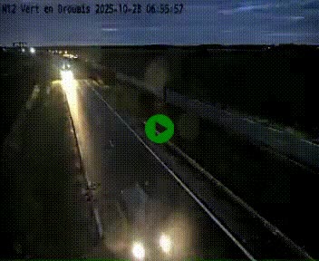 Webcam à hauteur de Vert-en-Drouais sur la N12, en périphérie de Dreux. Vue orientée vers Alençon