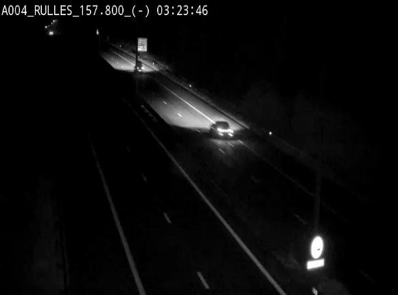 Webcam à Marbehan sur l'E411 à hauteur de la sortie 28a Rulles. Vue orientée vers Bruxelles