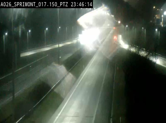 Webcam A26 (E25) à Sprimont, sur l'autoroute entre Liège et Arlon. Vue orientée vers le Luxembourg