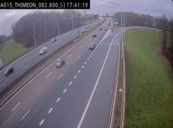 Caméra trafic Belgique - Thiméon - E42, jonction avec A54 (E420) direction La Louvière/Charleroi - BK 82.82