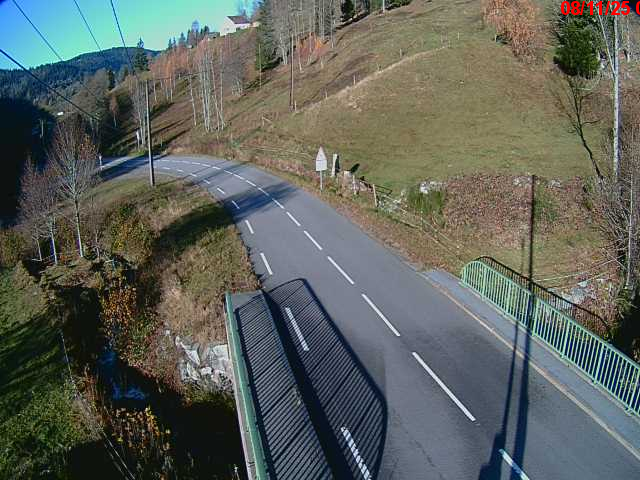 Webcam en haut du col d'Oderen sur la D43 à 830 mètres d'altitude dans les Vosges