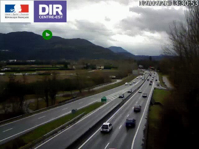 Caméra trafic à Meylan sur la Rocade-Sud de Grenoble en direction d'Aix-en-Provence