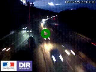 Caméra autoroute sur A6 - Valvert, près de Lyon, en direction de Paris, à hauteur de la sortie 36 Porte du Valvert