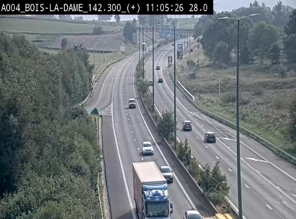 Webcam située entre la sortie 29 Neufchâteau et la jonction avec l'E25 en direction de Liège et Luxembourg