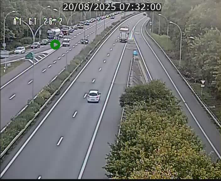 Traffic live webcam Luxembourg Grevenmacher - A1 direction Allemagne - BK 26.2
