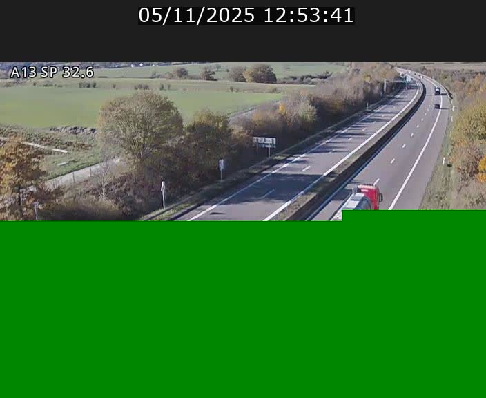 Webcam info trafic A13 à hauteur de Mondorf-les-bains. Vue orientée vers Altwies