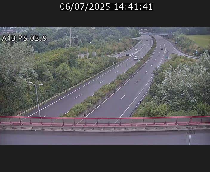 Traffic live webcam Luxembourg Ehlerange - A13 direction Esch-sur-Alzette - BK 6.8