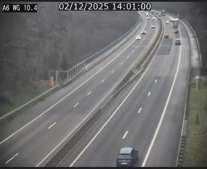 Traffic live webcam Luxembourg Mamer - A6 - BK 10.4 - direction Luxembourg/France/Allemagne