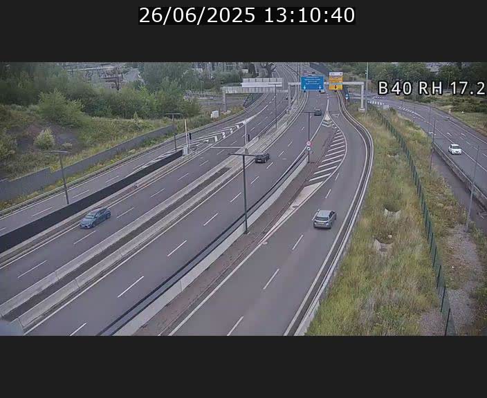 Webcam sur le contournement d'Esch Belval à hauteur de la sortie Université de Luxembourg. Vue orientée vers Luxembourg