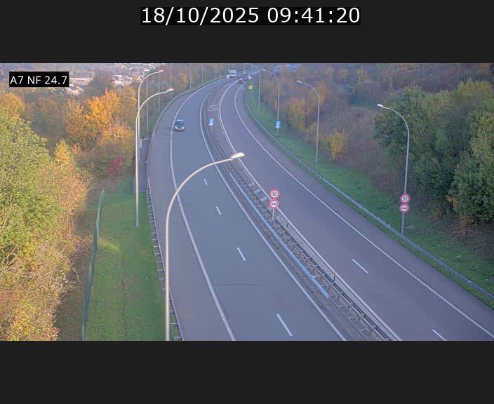 Caméra trafic Luxembourg - A7, Schieren direction Mersch