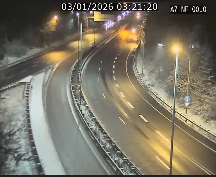 Caméra autoroute Luxembourg A7 - Echangeur A1/A7 Grünewald direction Tunnel Stafelter