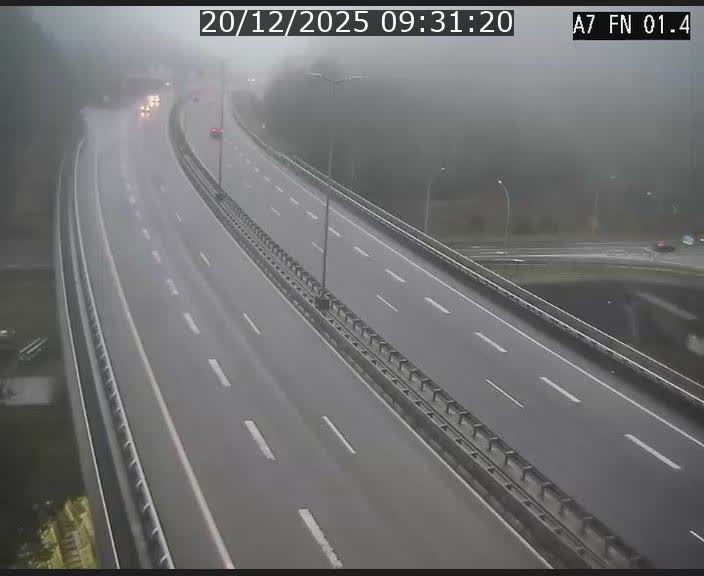 Caméra autoroute Luxembourg A7 - Tunnel Stafelter - direction Echangeur Grünewald