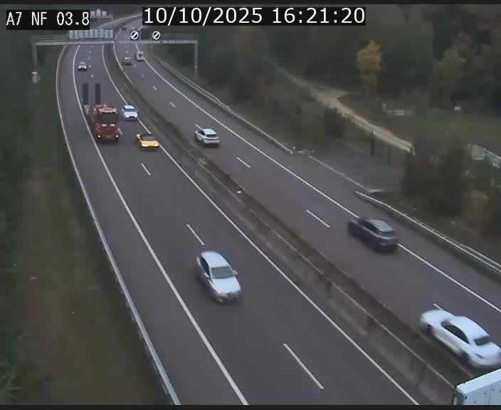 Webcam autoroute A7 au Luxembourg à la sortie du Tunnel Stafelter vers le Nord