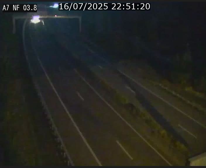 Webcam autoroute A7 au Luxembourg à la sortie du Tunnel Stafelter vers le Nord