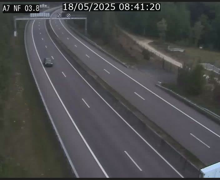 Webcam autoroute A7 au Luxembourg à la sortie du Tunnel Stafelter vers le Nord