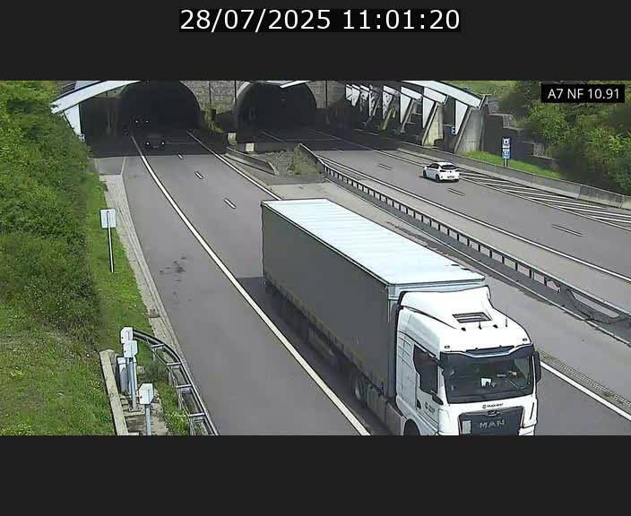 Caméra trafic Luxembourg - A7, Tunnel Gousselerbierg, entrée sud, direction Mersch