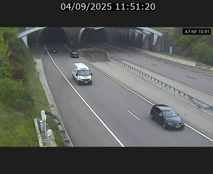 Caméra trafic Luxembourg - A7, Tunnel Gousselerbierg, entrée sud, direction Mersch