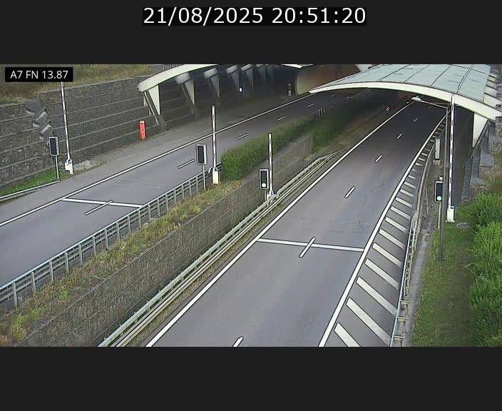 Caméra trafic Luxembourg - A7, Tunnel Gousselerbierg, entrée nord, direction Lorentzweiler