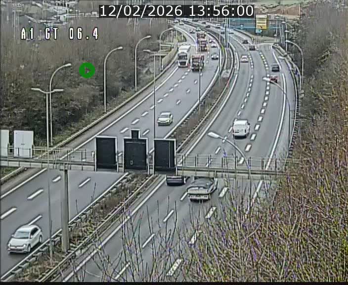 Traffic live webcam Luxembourg Hamm - A1 direction Sandweiler - BK 6.4