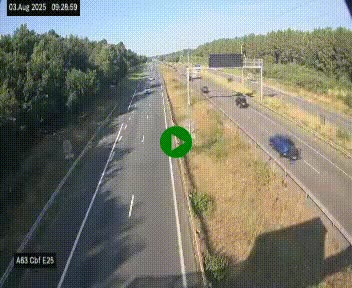 Webcam autoroute A63 en périphérie de Bordeaux au sud-est de la ville, en provenance du bassin d'Arcachon. Vue orientée vers Bordeaux