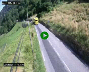 Webcam dans les Pyrénées Atlantique au niveau du col d'Urdos et du fort du Pourtalet sur la N134, en direction du Col et du tunnel du Somport, à 765 mètres d'altitude