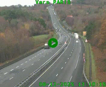 Caméra routière sur l'autoroute A20 à Bessines-sur-Gartempe. Vue orientée vers Paris