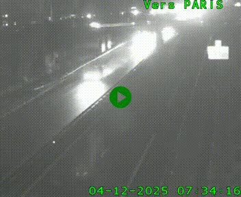 Caméra routière sur l'autoroute A20 au nord de Limoges, à la jonction avec la N520. Vue orientée vers Paris